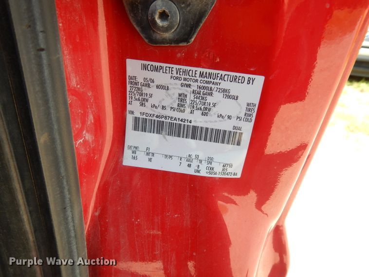 image for item DF4189 2007 Ford F450 Super Duty XL  truck cab and chassis