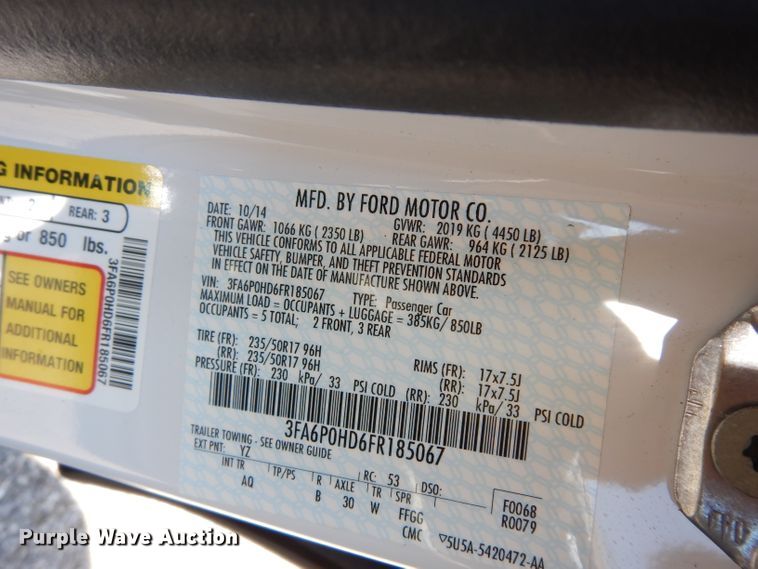 image for item DF4190 2015 Ford Fusion SE