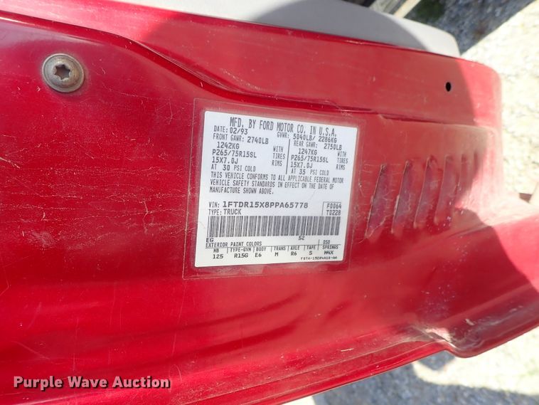 image for item DG2263 1993 Ford Ranger  SuperCab pickup truck