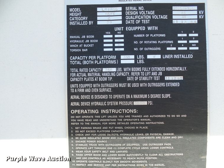 image for item DG5740 1996 GMC TopKick C6500  forestry bucket truck