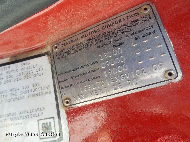 image for item DG5745 1986 Chevrolet C70  pumper fire truck