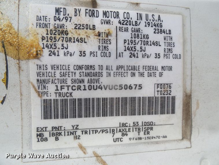 image for item DH4969 1997 Ford Ranger  pickup truck