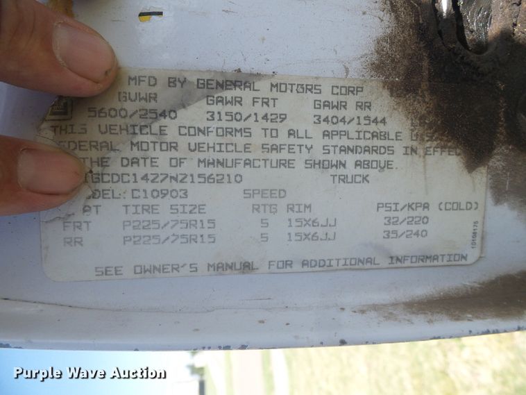 image for item DH4971 1992 Chevrolet Cheyenne 1500  pickup truck