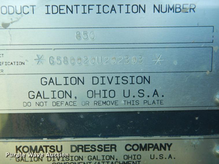 image for item DJ1000 1995 Galion 850  motor grader