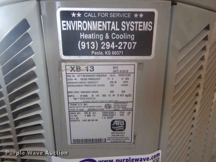 image for item FY9136 Trane 4TTB3060D1000AA AC unit