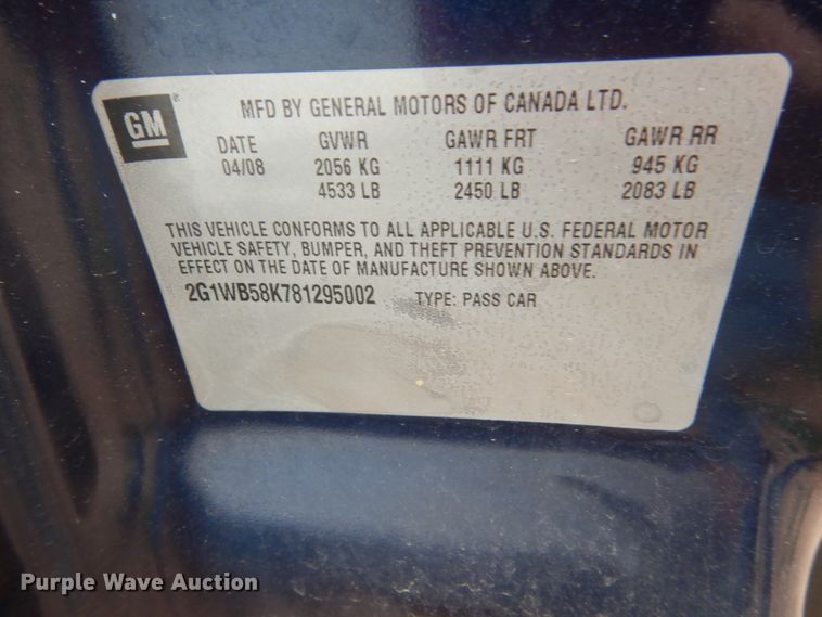 image for item GA9043 2008 Chevrolet Impala