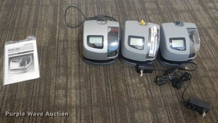 image for item GA9045 (3) Amano Pix-55 time clocks