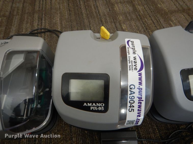 image for item GA9045 (3) Amano Pix-55 time clocks