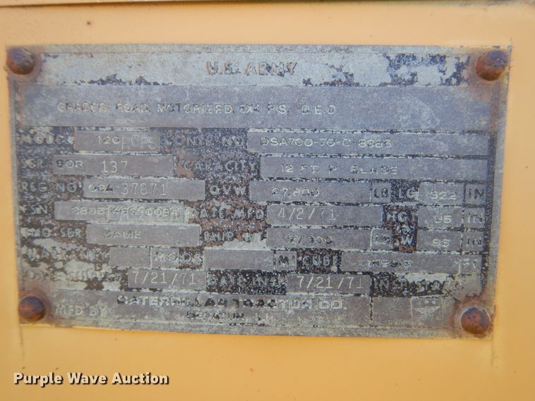 image for item GA9058 Caterpillar 120  rigid frame motor grader