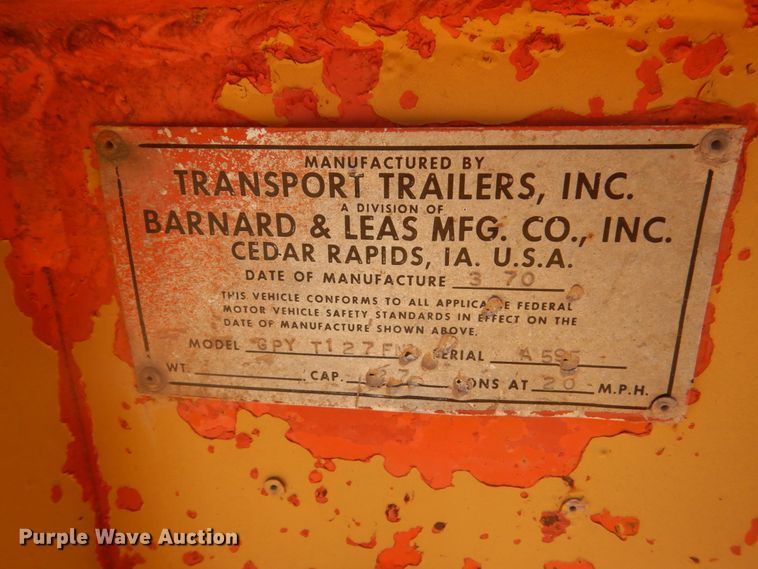 image for item GA9059 1970 Transport Trailer GPYT127FM equipment trailer