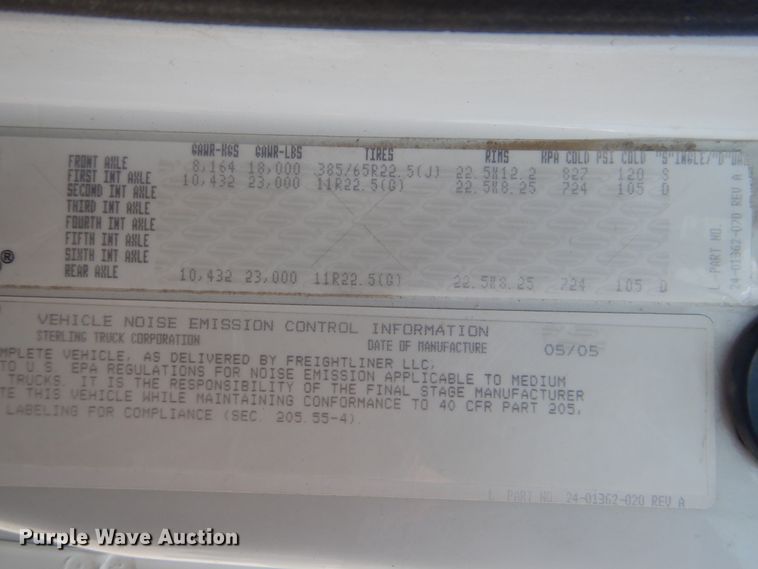 image for item GO9942 2006 Sterling LT8500  dump truck