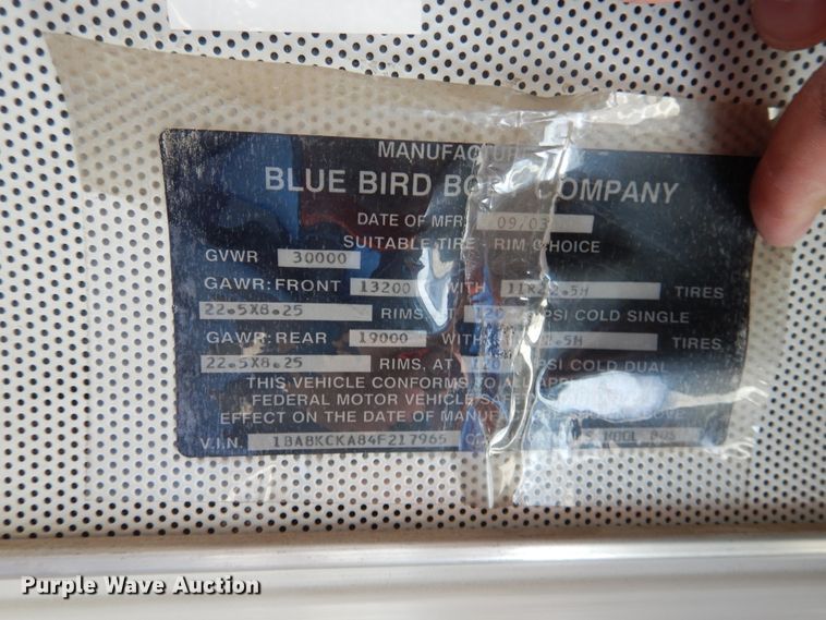 image for item HM9069 2004 Blue Bird All American FE  school bus