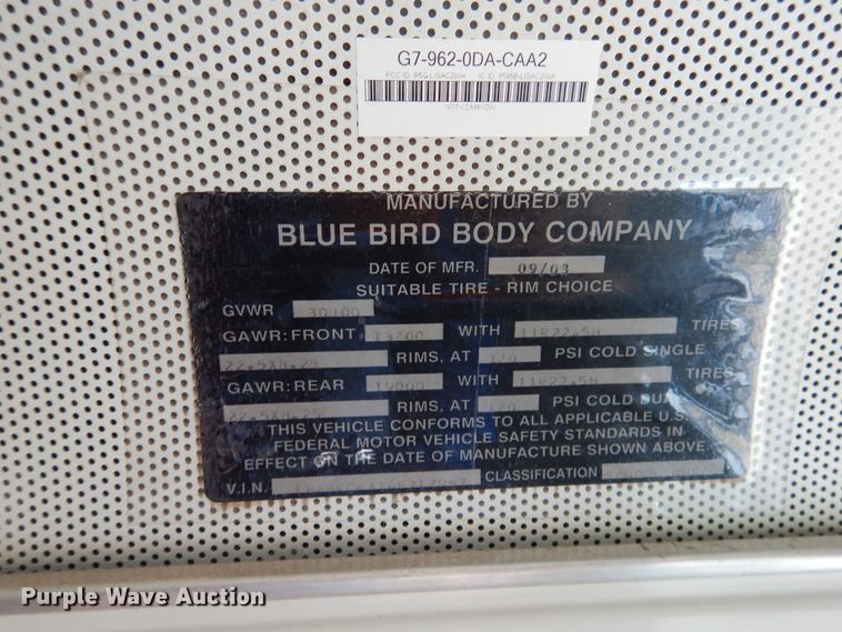 image for item HM9070 2004 Blue Bird All American FE  school bus