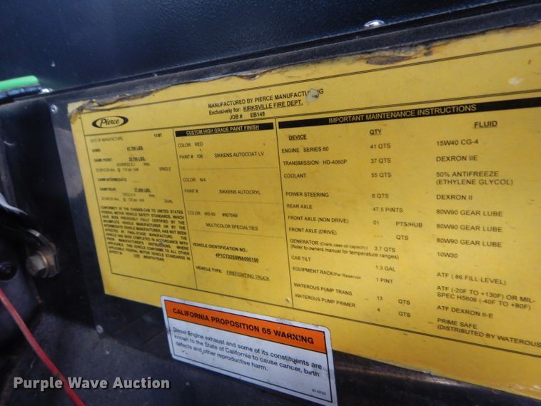 image for item HM9598 1998 Pierce  pumper fire truck