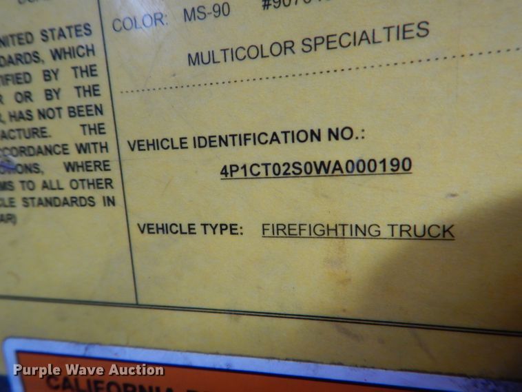 image for item HM9598 1998 Pierce  pumper fire truck