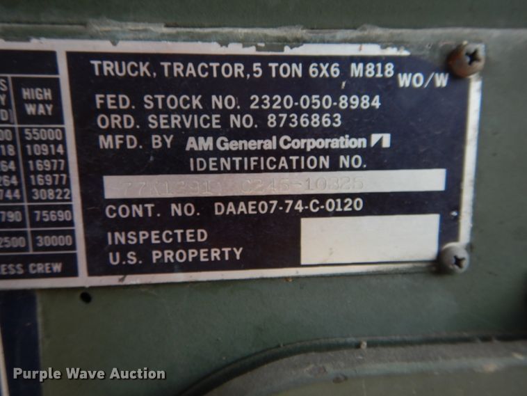 image for item HS9662 Am General M818  pumper fire truck