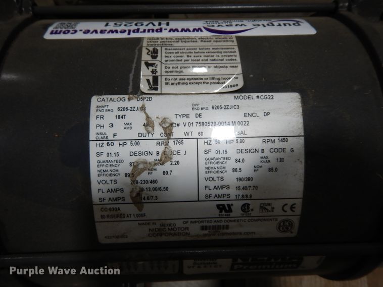 image for item HV9251 (2) Dayton electric motors