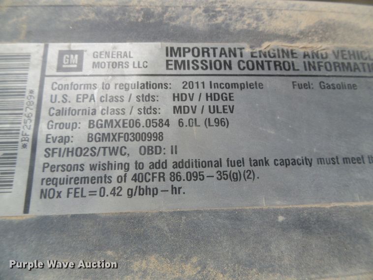 image for item DD0480 2011 Chevrolet 2500HD  utility bed pickup truck