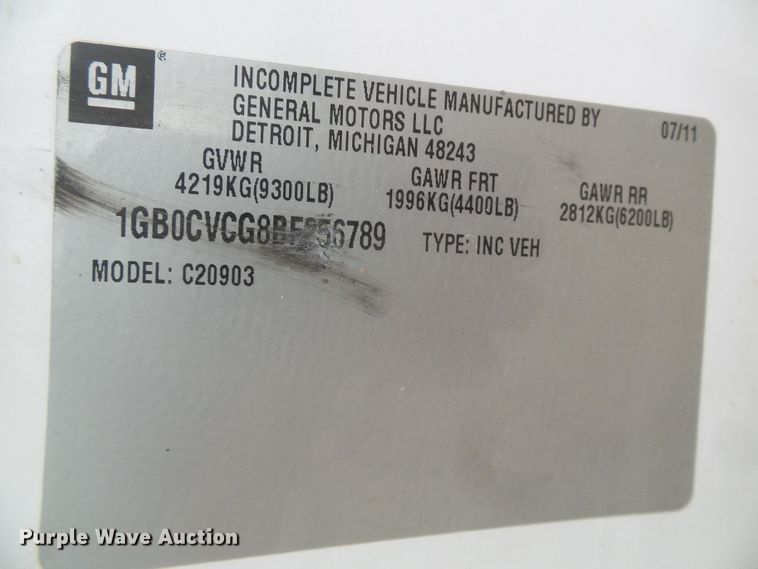 image for item DD0480 2011 Chevrolet 2500HD  utility bed pickup truck