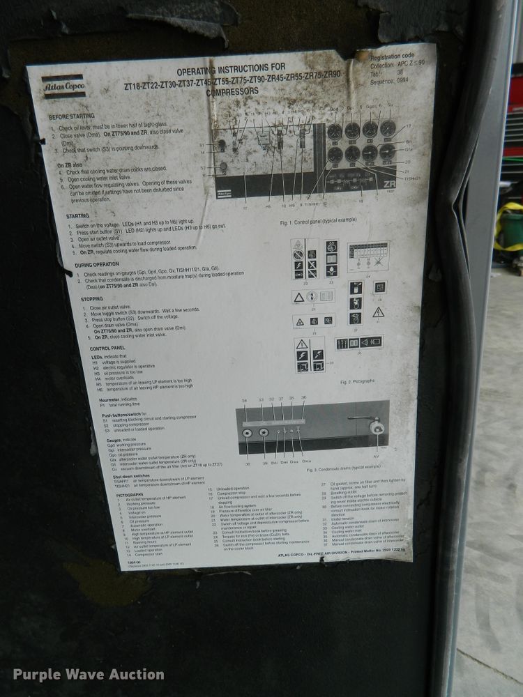image for item DE4460 Atlas Copco ZT30 air compressor
