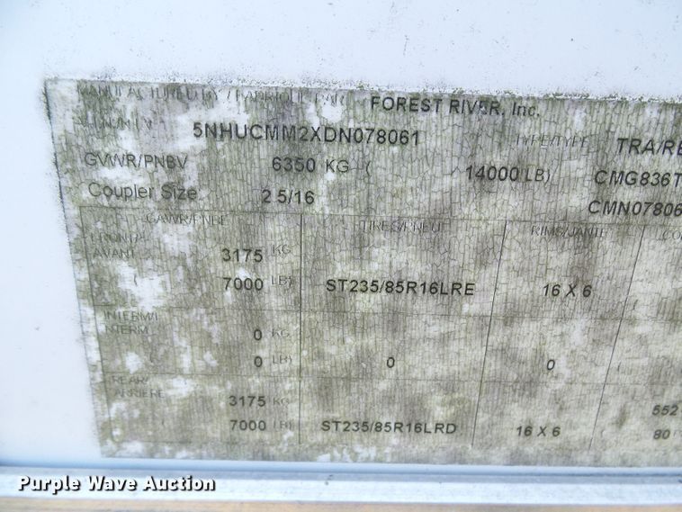 image for item DG1939 2013 Forest River enclosed cargo trailer