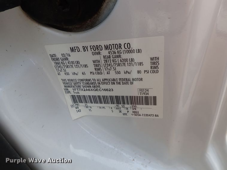 image for item DG2211 2016 Ford F250 Super Duty  SuperCab pickup truck