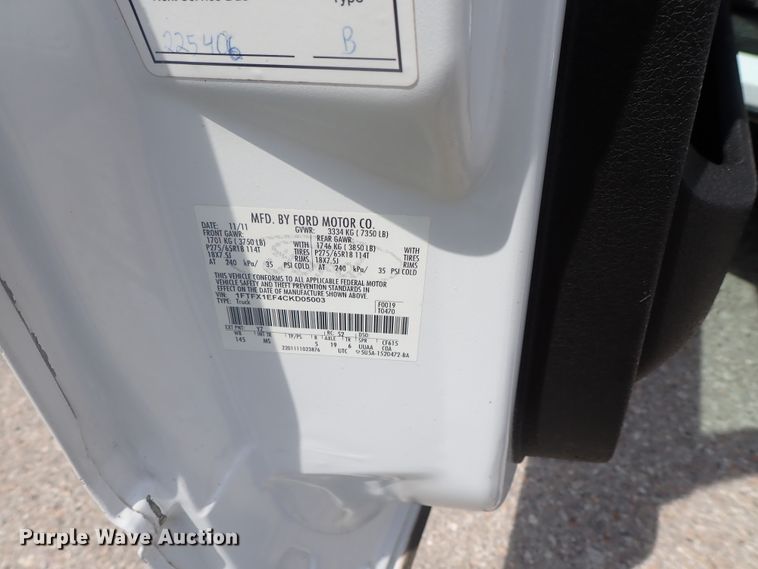 image for item DG2290 2012 Ford F150  SuperCab pickup truck