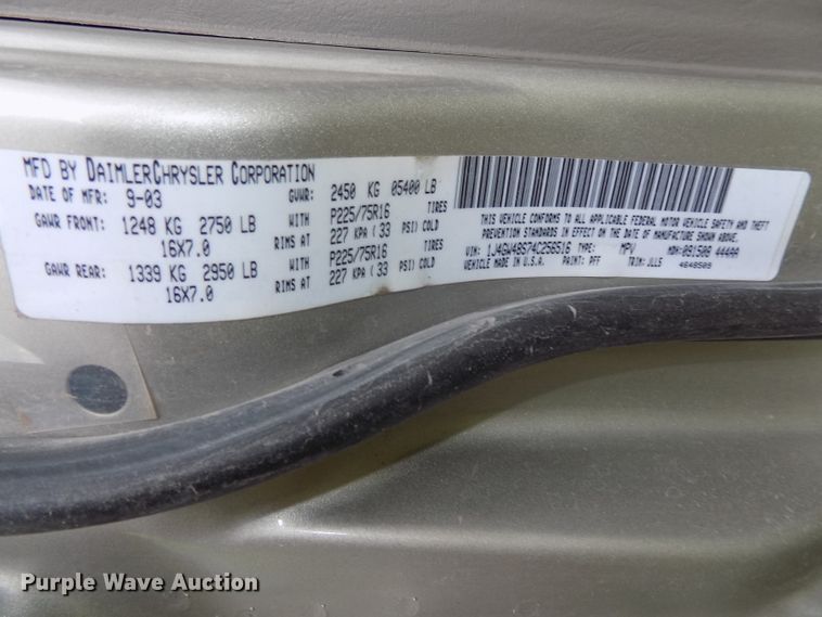 image for item DG2610 2004 Jeep Grand Cherokee  SUV