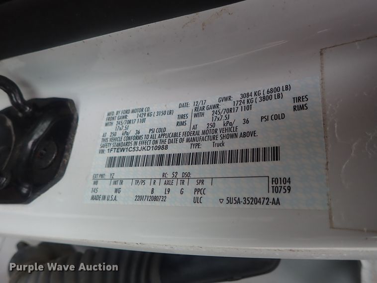 image for item DG3197 2018 Ford F150  Crew Cab pickup truck