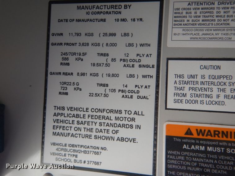 image for item DG5988 2017 International 3000CE school bus