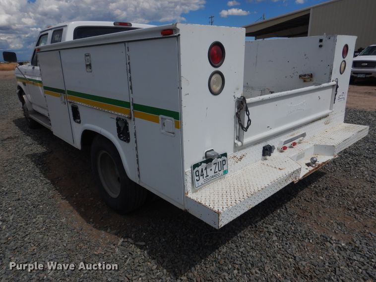 image for item DG5997 1996 Ford F350 XL  SuperCab utility bed pickup truck