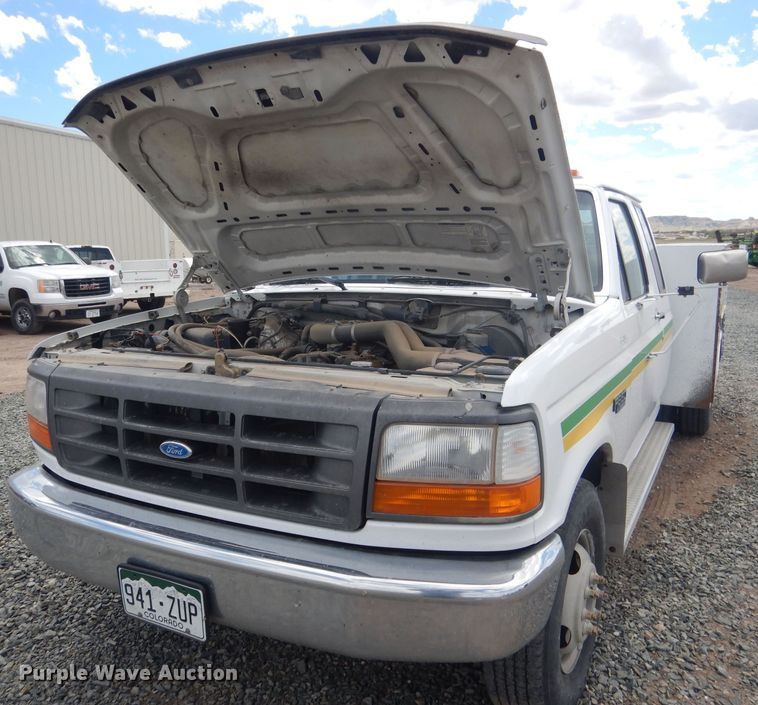 image for item DG5997 1996 Ford F350 XL  SuperCab utility bed pickup truck