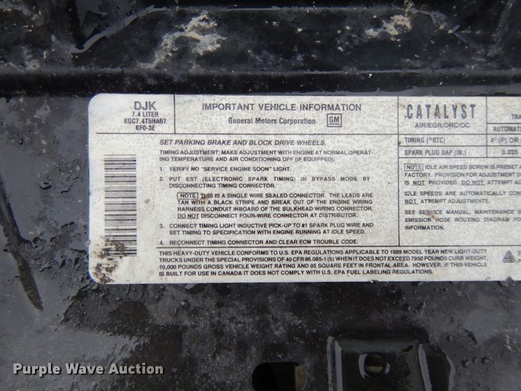 image for item DG7836 1989 GMC R3500  tow truck