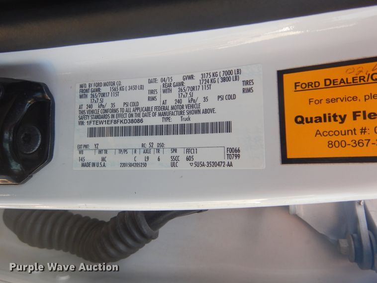 image for item DG8630 2015 Ford F150  SuperCrew pickup truck