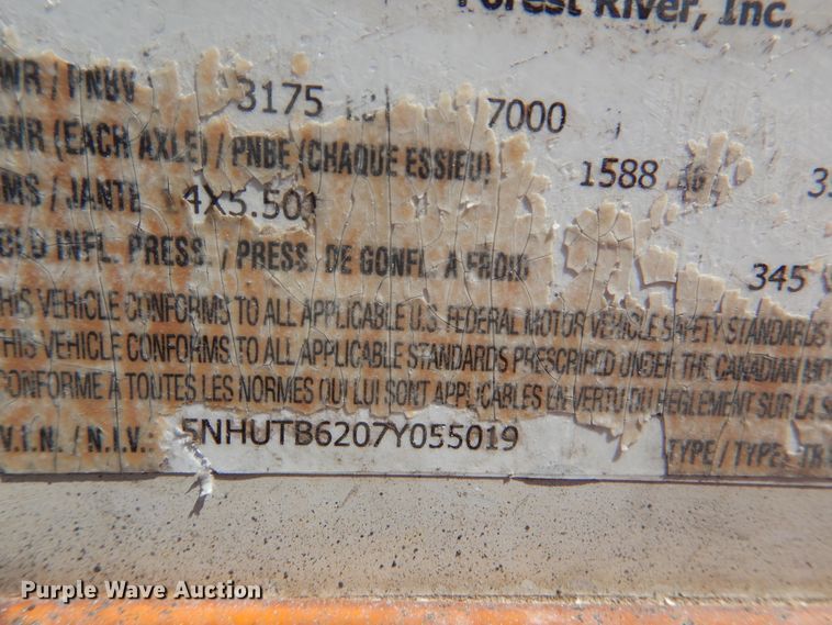 image for item DG8639 2007 Forest River enclosed cargo trailer