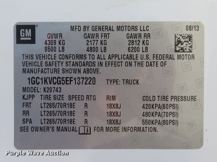 image for item DH1043 2014 Chevrolet Silverado 2500HD  Crew Cab pickup truck