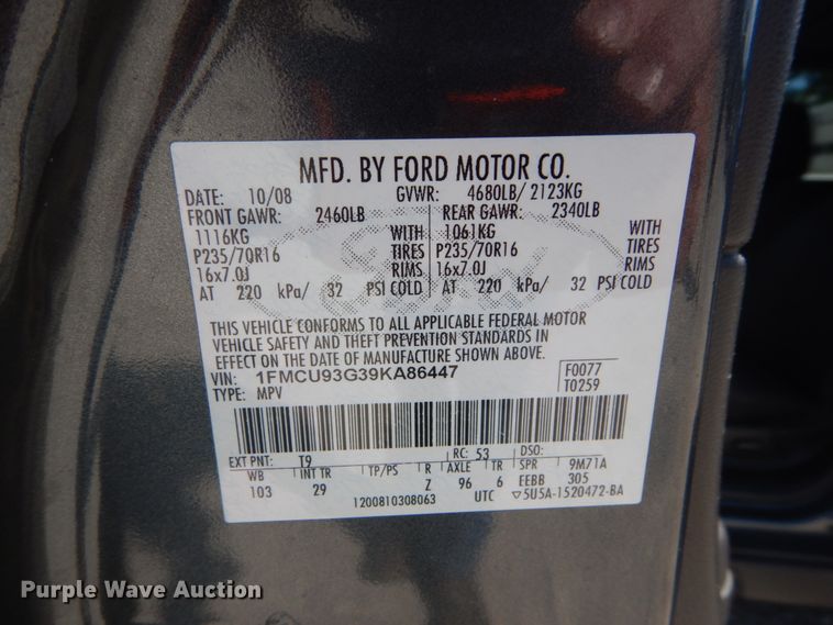 image for item DH5116 2009 Ford Escape  SUV