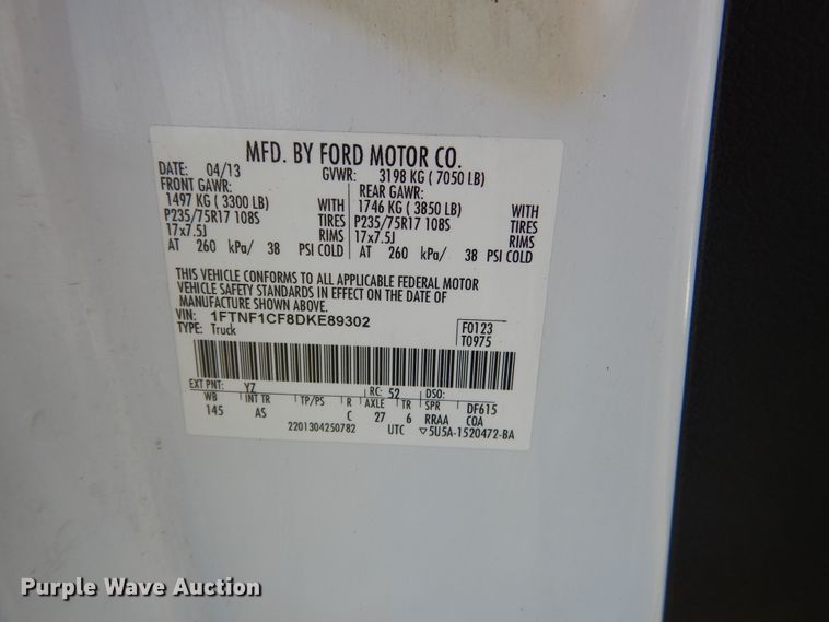 image for item ES9637 2013 Ford F150  pickup truck