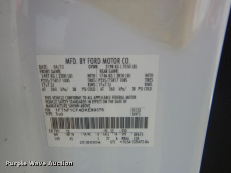 image for item ES9639 2013 Ford F150  pickup truck