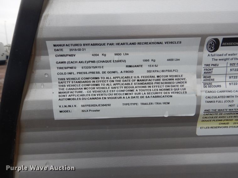 image for item FX9166 2018 Heartland Prowler  camper