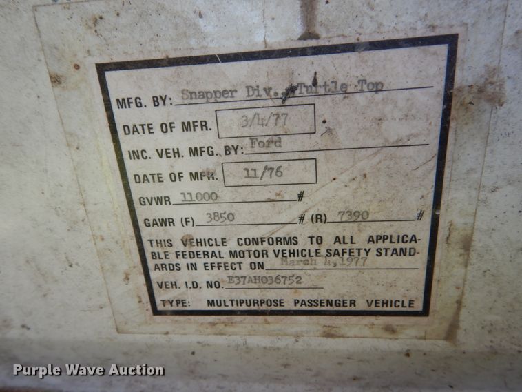 image for item GA9113 1977 Ford E350  RV