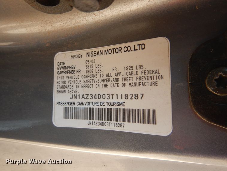 image for item GO9860 2003 Nissan 350Z