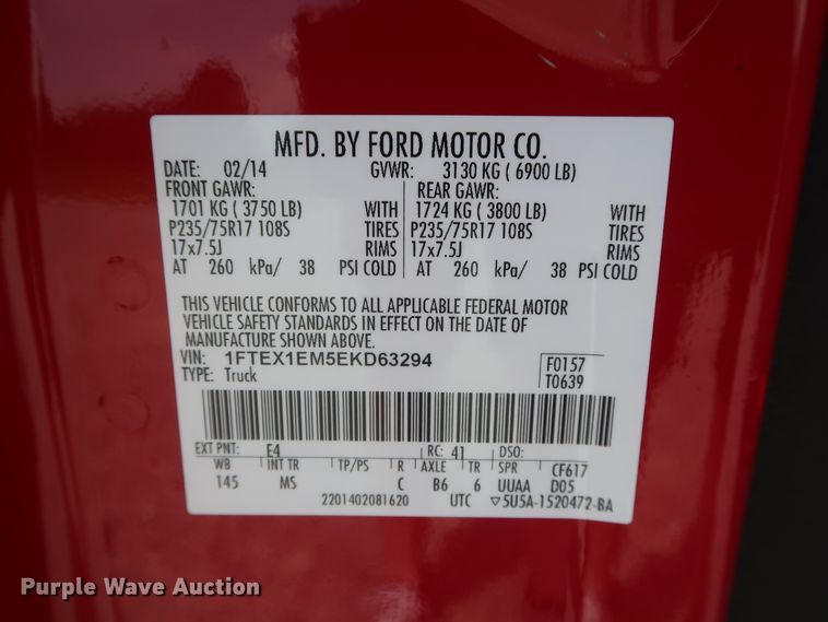 image for item GS9941 2014 Ford F150 XLT  SuperCab pickup truck