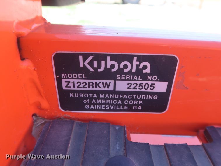 image for item GS9967 2016 Kubota Z122RKW ZTR lawn mower
