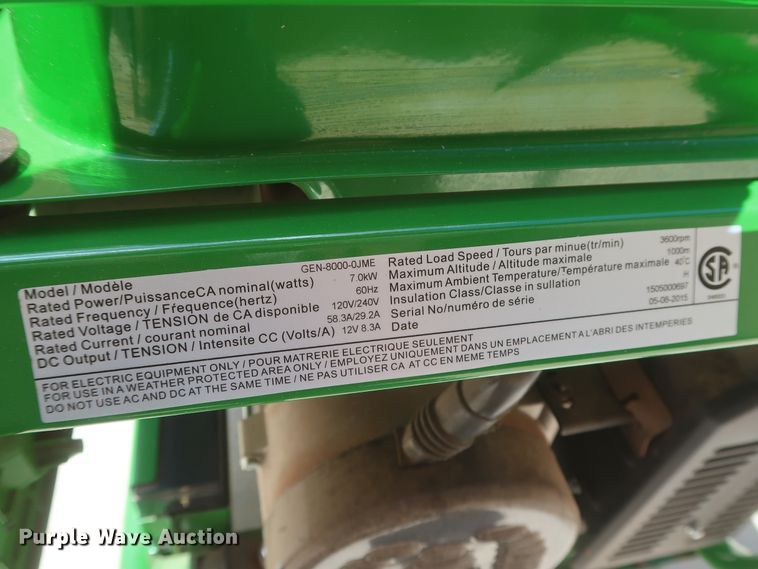 image for item GS9979 2015 John Deere PR-G8000M-E  generator set