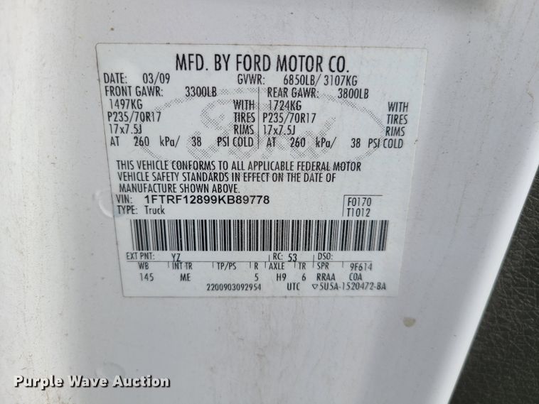 image for item GT9069 2009 Ford F150  pickup truck