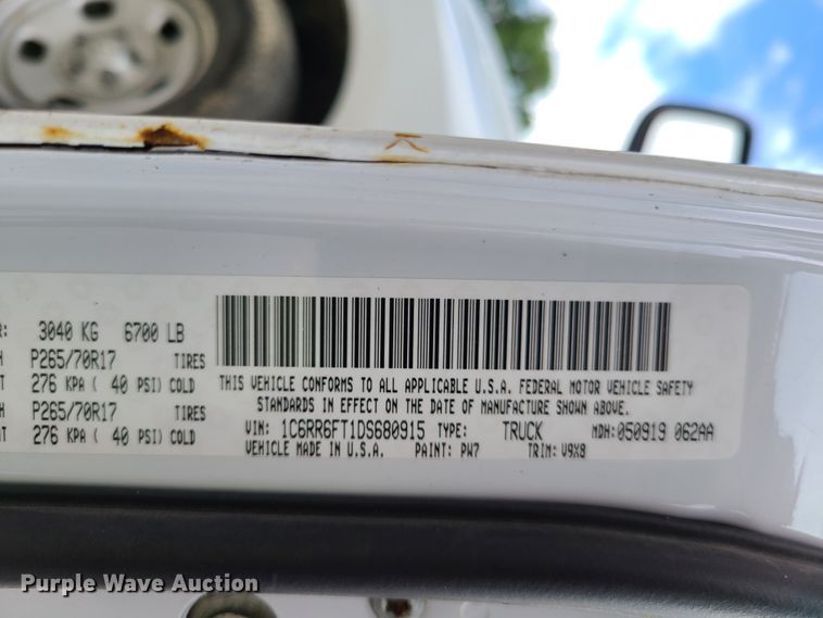 image for item GT9074 2013 Dodge Ram 1500  Quad Cab pickup truck