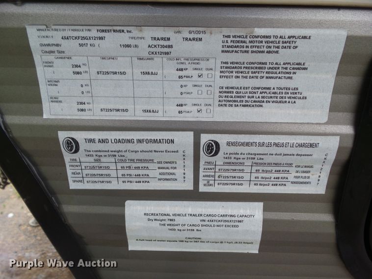 image for item GX9090 2016 Forester Patriot Limited Edition 304BS  camper