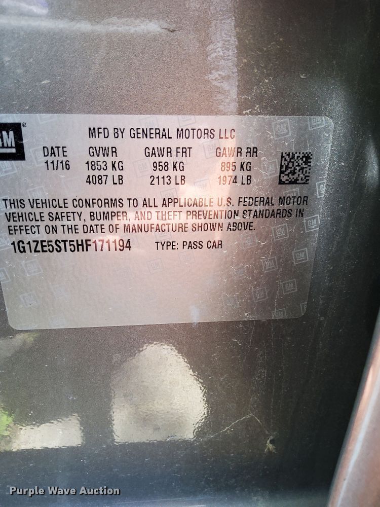 image for item HM9630 2017 Chevrolet Malibu LT