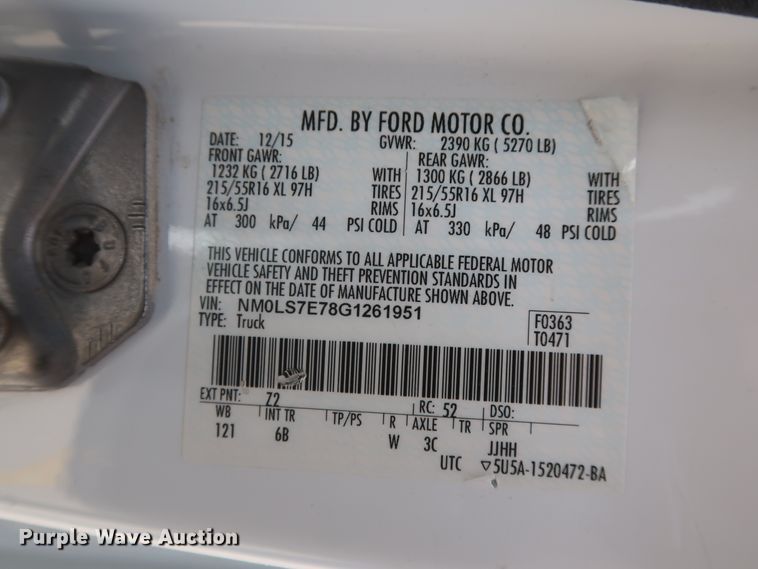 image for item HT9543 2016 Ford Transit Connect  van